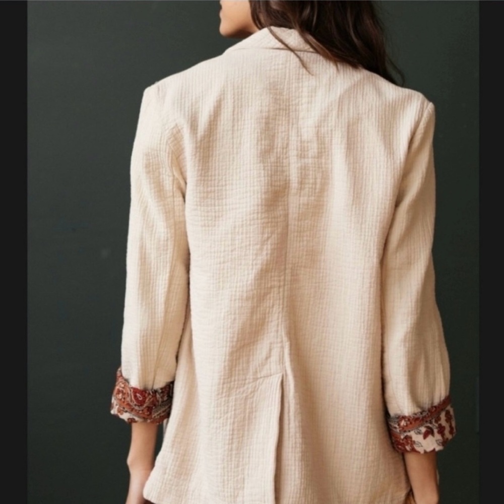 Free People Rowan Cotton Blazer in Ecru - Picture 3 of 14